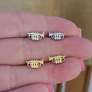 Trumpet Stud Earrings, choice of color